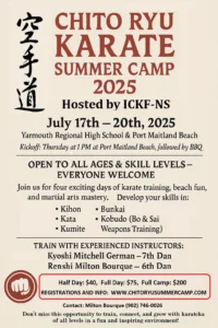 Chito-Ryu Summer Camp 2025 Info